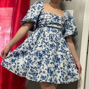 Emerson poplin puff sleeve mini dress